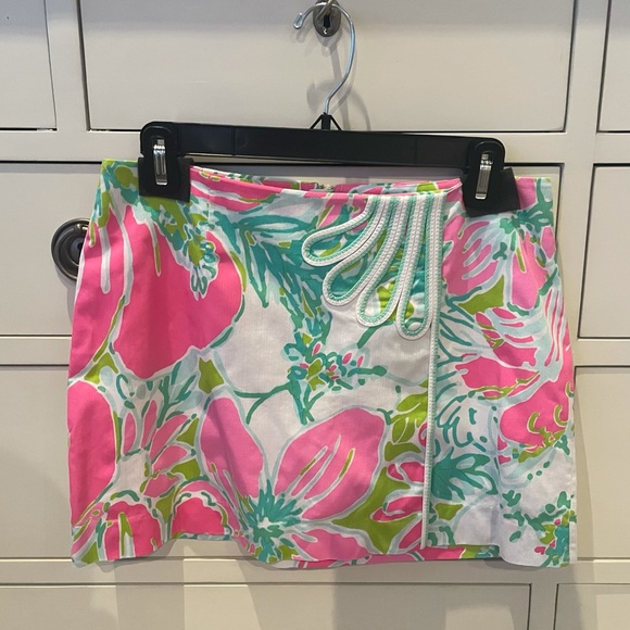 LILLY PULITZER pink and blue floral mini skirt - Picture 1 of 4